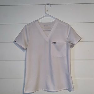 Limited Edition White Figs One Pocket Scrub Top